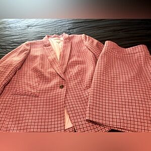 J. Crew Pink Berry Wool Tweed Suit size 20